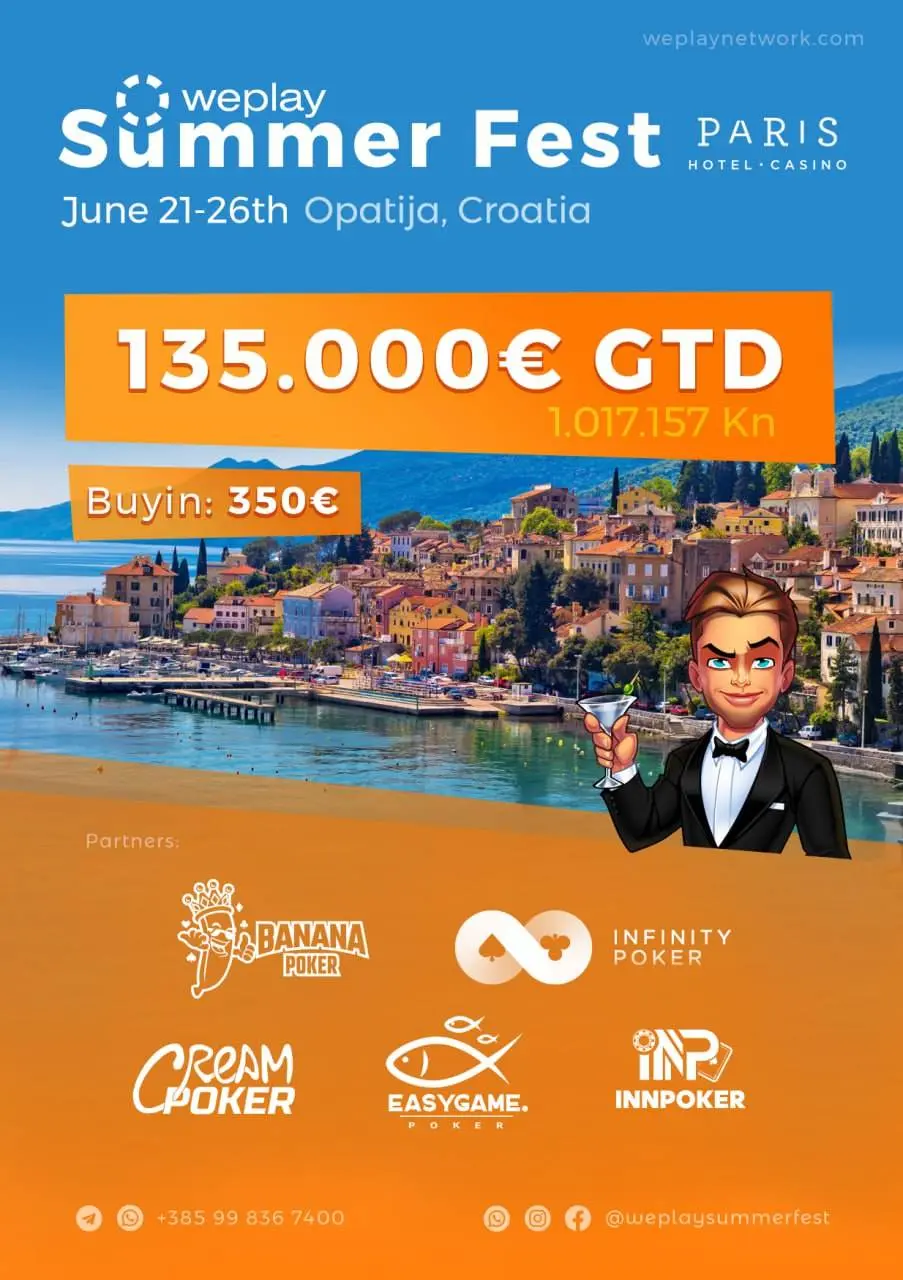 Weplay Summer Fest €135,000 GTD; The Biggest Ever Tournament in Croatian History!