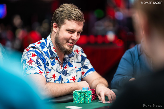 Christian Roberts pictured during play in Event #69: $1,500 Seven Card Stud Hi-Lo 8 or Better where he came 2nd for $102,492
