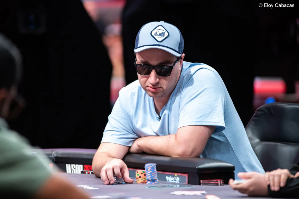 Jordan Griff leads the way into the business end of the Main Event. Nine players remain and Griff has 143 million, nearly 50 million more than Brian Kim in second.