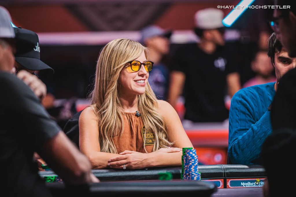 Kristen Foxen is one of two women still standing for Day 7 of the Main Event.