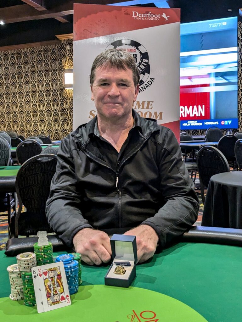 Scott Calvank won the Seniors game for his first ring after getting three-handed in the opening event