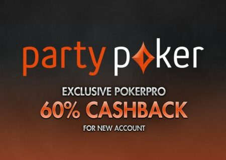 Exclusive November PokerPro 60% cashback for new account on partypoker!