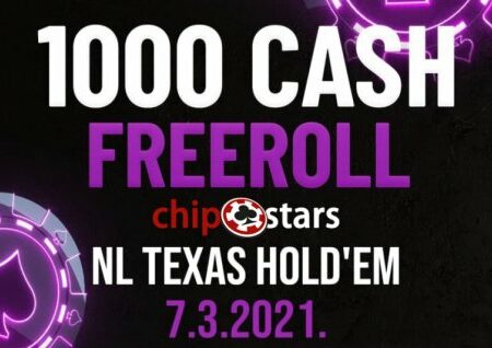 1,000 CHF Freeroll this Sunday March 7 on Chipstars Poker