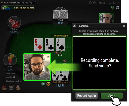 GGNetwork introduces the new SnapCam for video communication with other players at the table