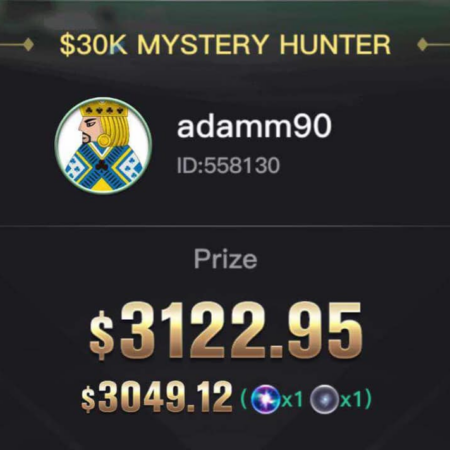 KKPoker Player Wins Three Top Mystery Bounties in One Month!