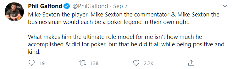 Mike Sexton, one of the biggest poker ambassadors, dies at age 72