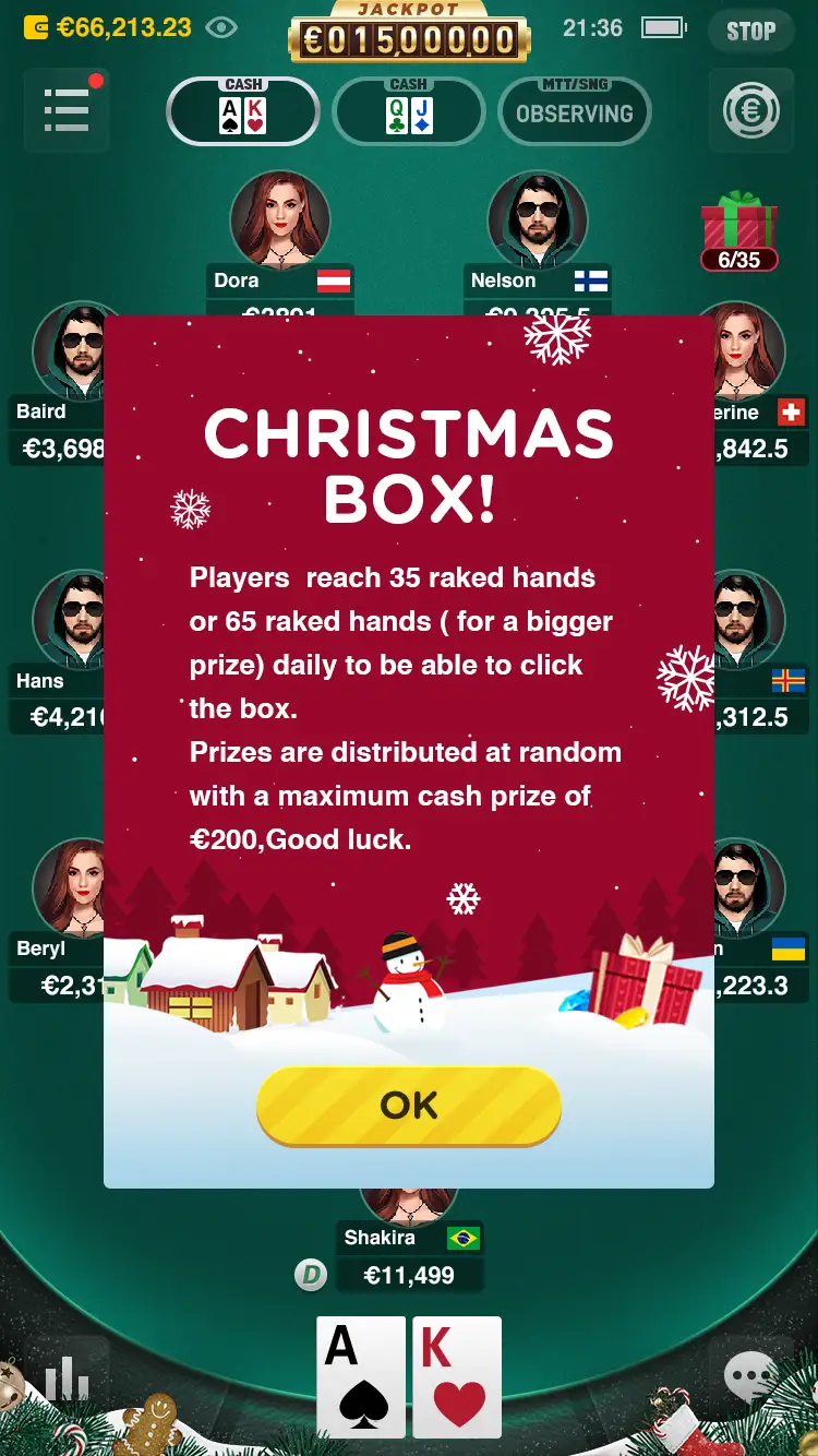 Login to Pokio Poker App for a Big Christmas Reward