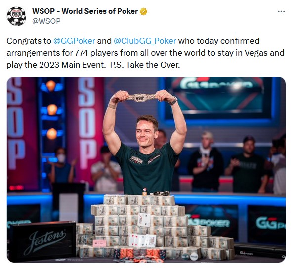 GGPoker and ClubGG Send 774 Players to the 2023 WSOP Main Event